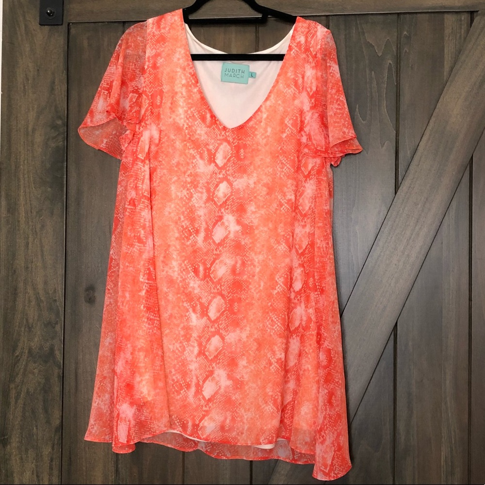 Judith March Orange Snakeskin Dress